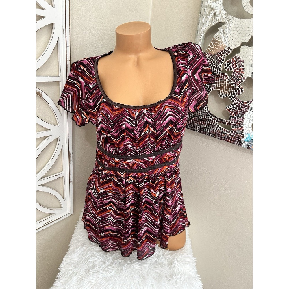 Y2k AB Studio LARGE Babydoll Grunge Fairy Mesh Stretch Short Sleeve Top